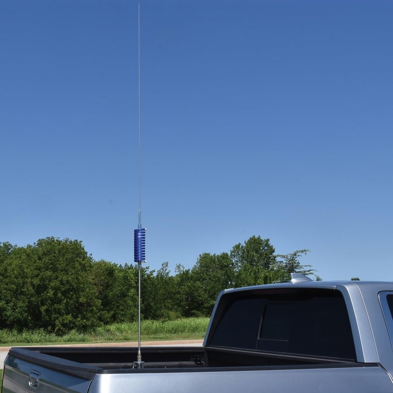 Browning BR-92-BL BR-92 68-in. 15,000-Watt Flat-Coil CB Antenna with 16-in. Shaft (Blue) - Image 1